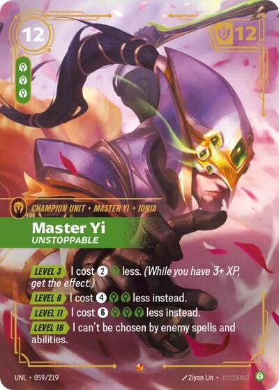 Master Yi - Unstoppable - Unleashed Riftbound spoiler