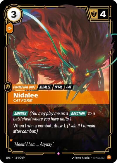 Nidalee - Cat Form - Unleashed Riftbound spoiler