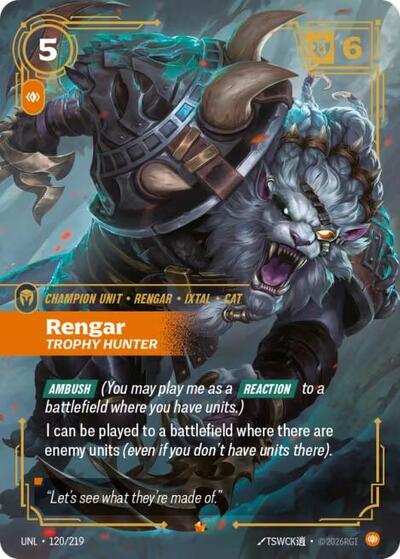Rengar - Trophy Hunter - Unleashed Riftbound spoiler