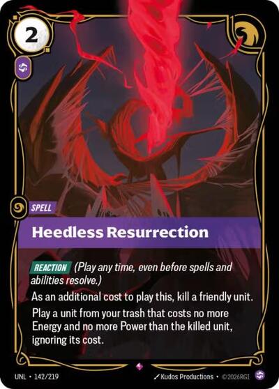 Heedless Resurrection - Unleashed Riftbound spoiler