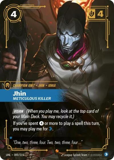Jhin - Meticulous Killer - Unleashed Riftbound spoiler