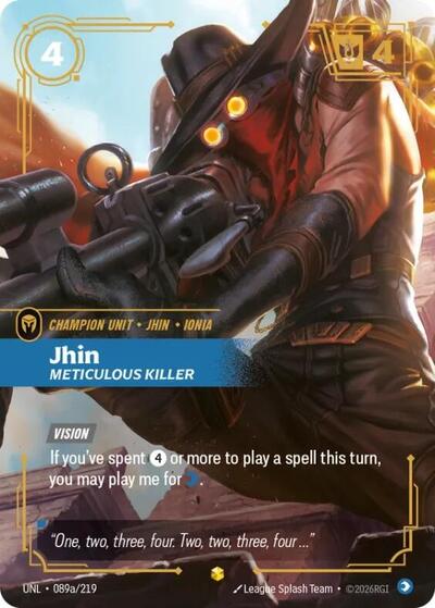 Jhin - Meticulous Killer (Alternate Art) - Unleashed Riftbound spoiler