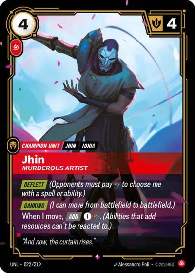 Jhin - Murderous Artist - Unleashed Riftbound spoiler