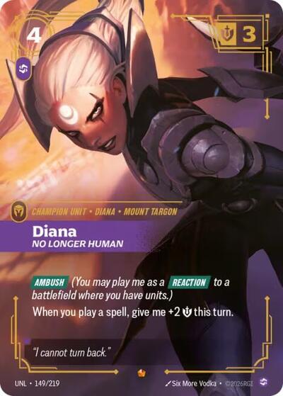 Diana - No Longer Human - Unleashed Riftbound spoiler