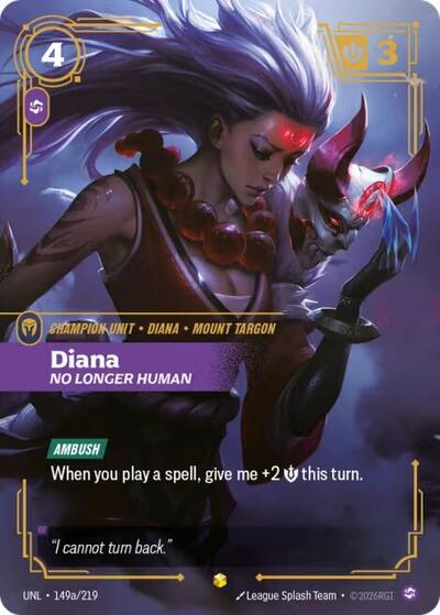 Diana - No Longer Human (Alternate Art) - Unleashed Riftbound spoiler