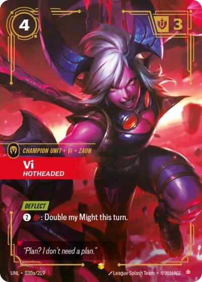 Vi - Hotheaded (Alternate Art) - Unleashed Riftbound spoiler
