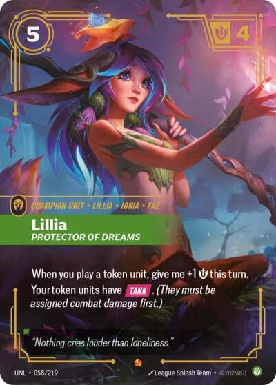 Lillia - Protector of Dreams - Unleashed Riftbound spoiler
