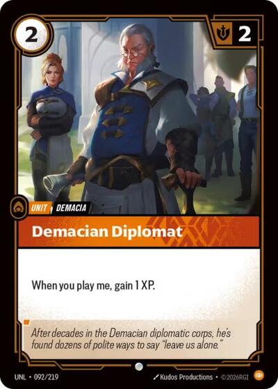Demacian Diplomat - Unleashed Riftbound spoiler