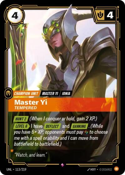 Master Yi - Tempered - Unleashed Riftbound spoiler