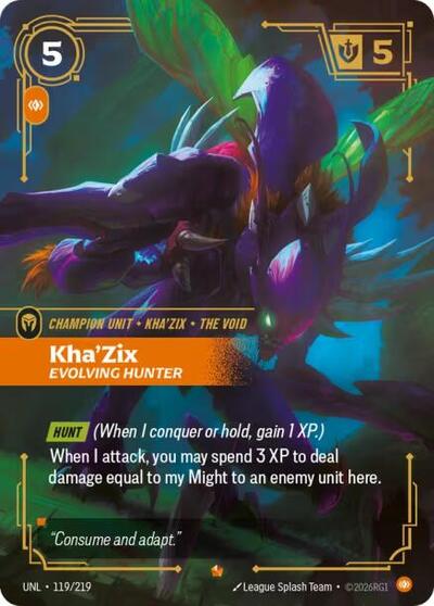 Kha'Zix - Evolving Hunter - Unleashed Riftbound spoiler