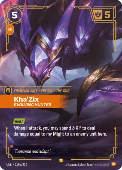 Kha'Zix - Evolving Hunter (Alternate Art) - Unleashed Riftbound spoiler