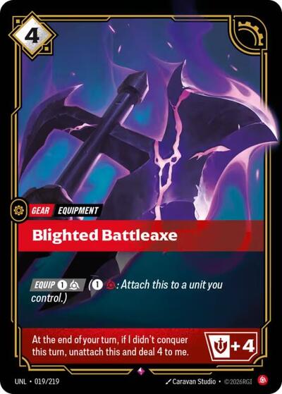 Blighted Battleaxe - Unleashed Riftbound spoiler