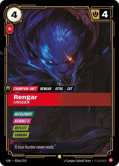 Rengar - Unseen (Alternate Art) - Unleashed Riftbound spoiler