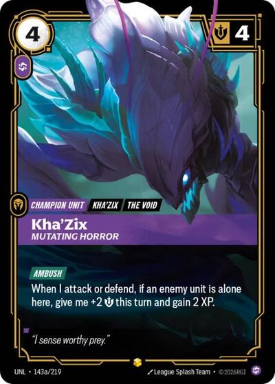 Kha'Zix - Mutating Horror (Alternate Art) - Unleashed Riftbound spoiler