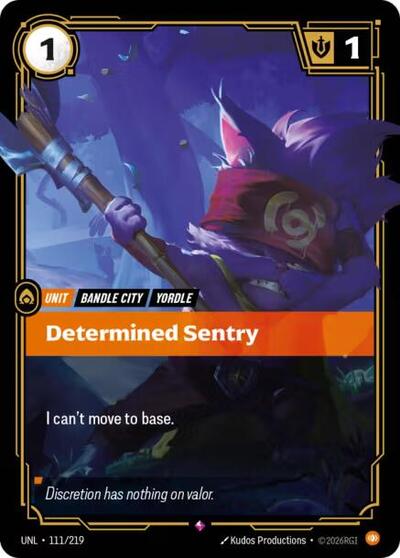 Determined Sentry - Unleashed Riftbound spoiler