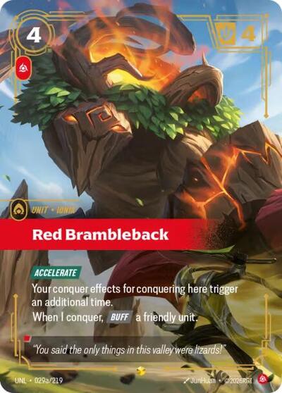 Red Brambleback (Alternate Art) - Unleashed Riftbound spoiler