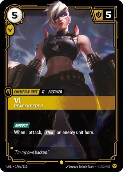 Vi - Peacekeeper (Alternate Art) - Unleashed Riftbound spoiler