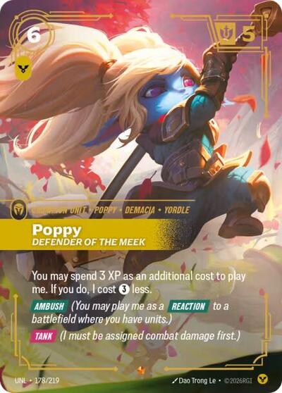 Poppy - Defender of the Meek - Unleashed Riftbound spoiler