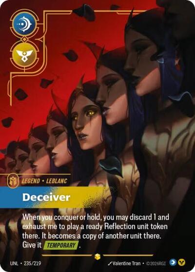 LeBlanc - Deceiver (Overnumbered) - Unleashed Riftbound spoiler