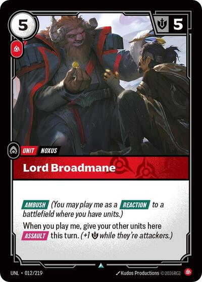 Lord Broadmane - Unleashed Riftbound spoiler
