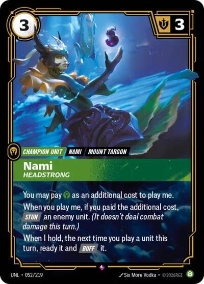 Nami - Headstrong - Unleashed Riftbound spoiler
