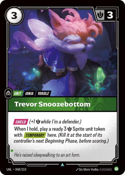 Trevor Snoozebottom - Unleashed Riftbound spoiler