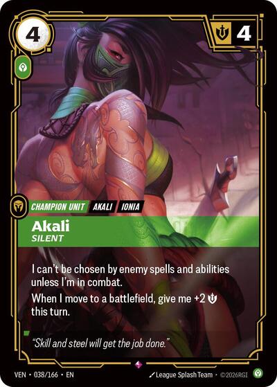 Akali, Silent - Vendetta Riftbound spoiler