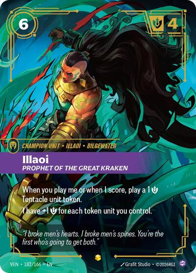 Illaoi, Prophet of the Great Kraken (Overnumbered) - Vendetta Riftbound spoiler