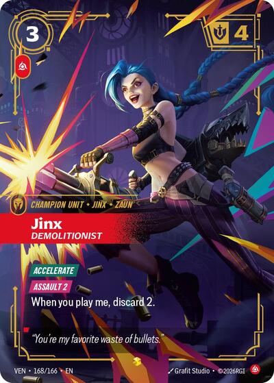 Jinx, Demolitionist (Overnumbered) - Vendetta Riftbound spoiler