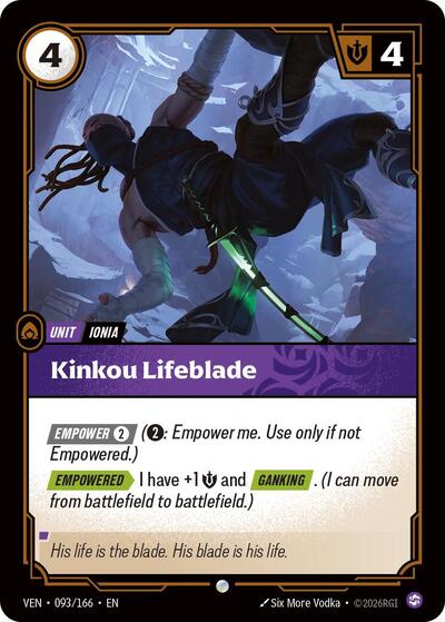 Kinkou Lifeblade - Vendetta Riftbound spoiler