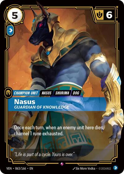 Nasus, Guardian of Knowledge - Vendetta Riftbound spoiler