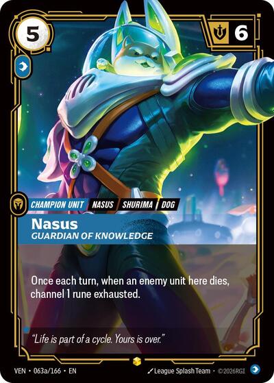 Nasus, Guardian of Knowledge (Alternate Art) - Vendetta Riftbound spoiler