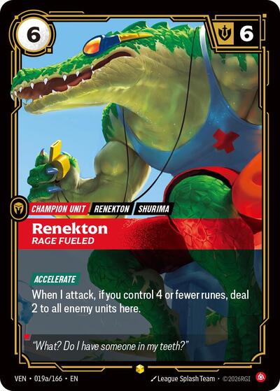 Renekton, Rage Fueled (Alternate Art) - Vendetta Riftbound spoiler