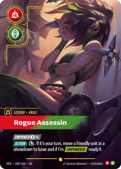 Akali - Rogue Assassin (Overnumbered) - Vendetta Riftbound spoiler