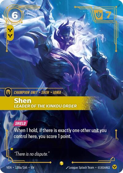 Shen, Leader of the Kinkou Order (Alternate Art) - Vendetta Riftbound spoiler
