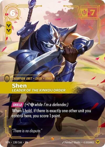 Shen, Leader of the Kinkou Order - Vendetta Riftbound spoiler
