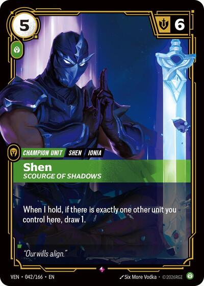 Shen, Scourge of Shadows - Vendetta Riftbound spoiler