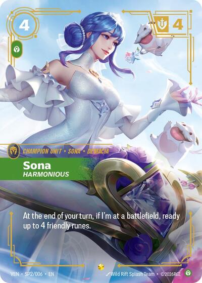 Sona, Harmonious - Vendetta Riftbound spoiler