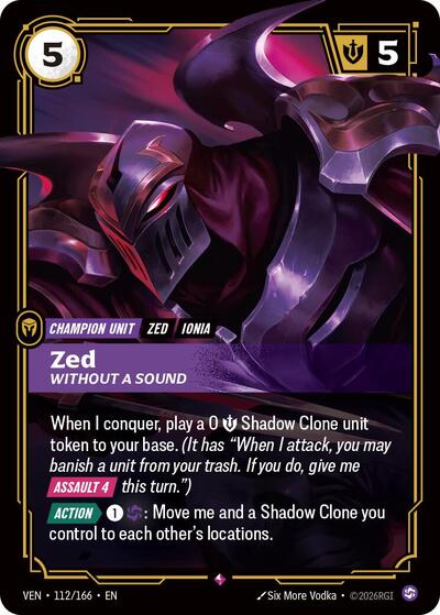 Zed, Without a Sound - Vendetta Riftbound spoiler