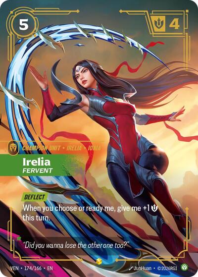 Irelia, Fervent (Overnumbered) - Vendetta Riftbound spoiler