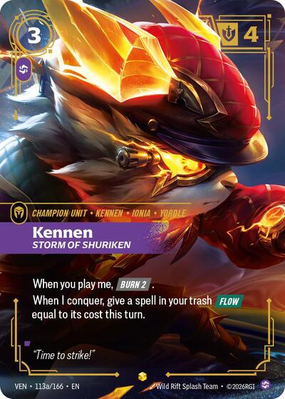 Kennen, Storm of Shuriken (Alternate Art) - Vendetta Riftbound spoiler