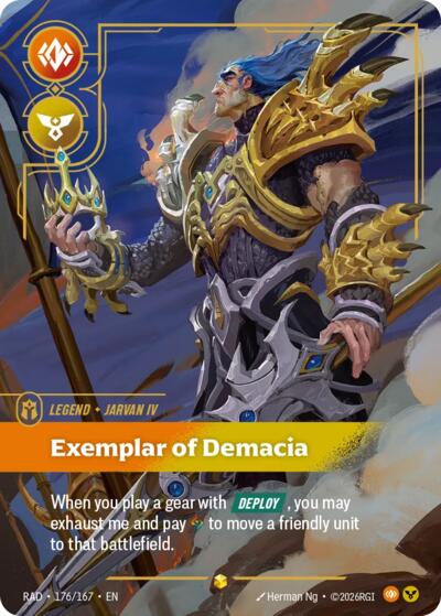Jarvan IV, Exemplar of Demacia (Overnumbered) - Radiance Riftbound spoiler