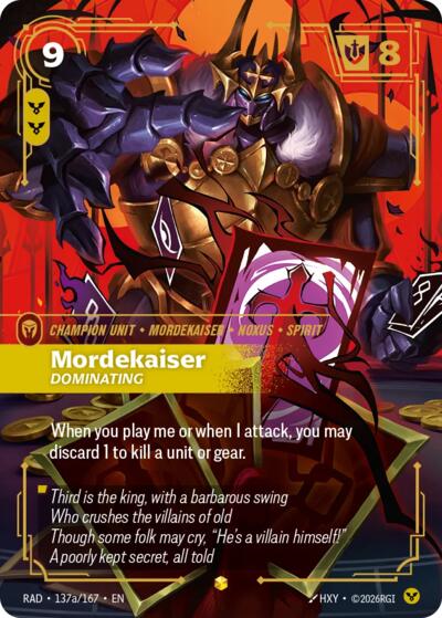 Mordekaiser, Dominating (Alternate Art) - Radiance Riftbound spoiler