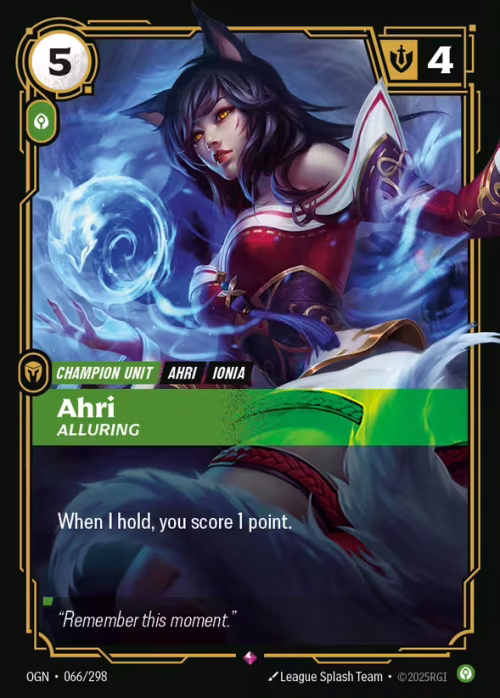 Ahri, Alluring - Origins Riftbound spoiler