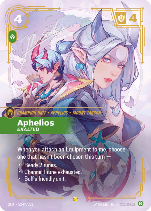 Aphelios, Exalted 2 - Spiritforged Riftbound spoiler