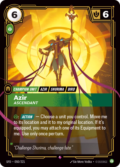 Azir, Ascendant 2 - Spiritforged Riftbound spoiler