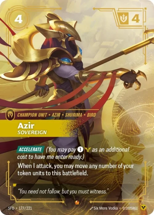 Azir, Sovereign - Spiritforged Riftbound spoiler
