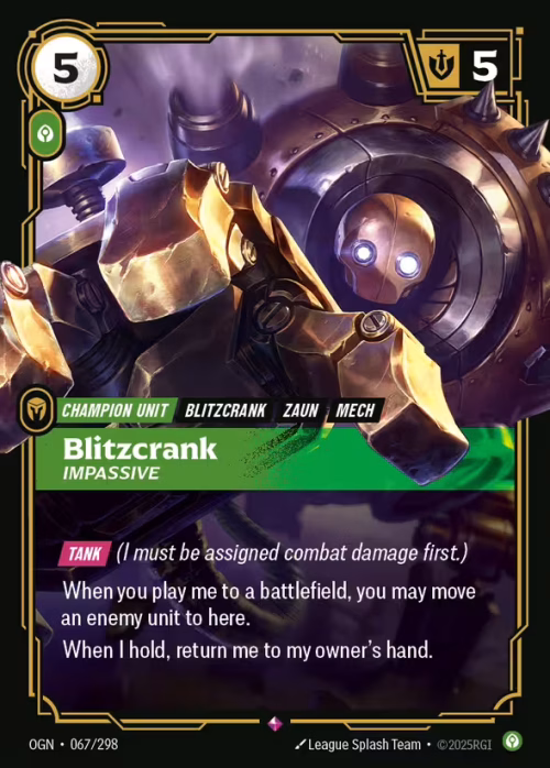 Blitzcrank, Impassive - Origins Riftbound spoiler