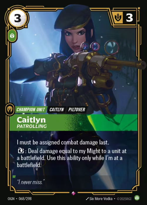 Caitlyn, Patrolling - Origins Riftbound spoiler