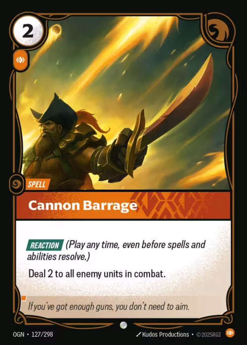Cannon Barrage - Origins Riftbound spoiler